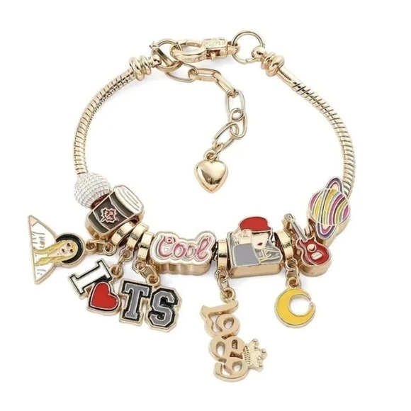 COPY - TAYLOR SWIFT Inspired Eras Tour 11 Charm Gold tone Multicolored Bracelet - Picture 3 of 6